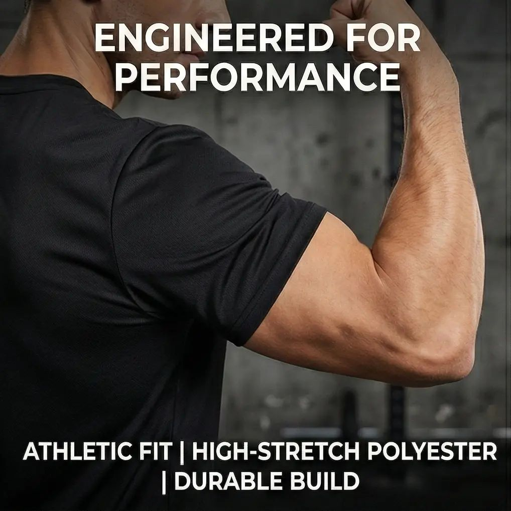 Men's 6-Pack Graphic Tees Short Sleeves Moisture Wicking Quick-Dry Athletic Cut Soft Tops for Summer Training & Running Value Set