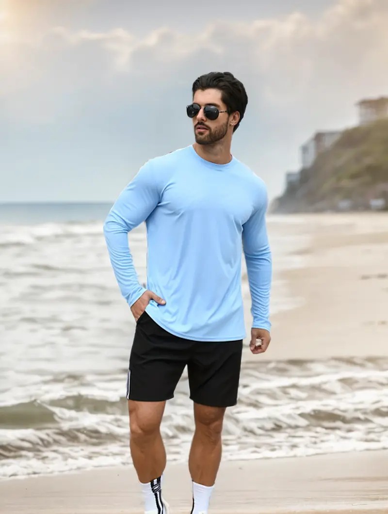 Men’s 5-Pack Moisture Wicking Long Sleeve Activewear T-Shirts
