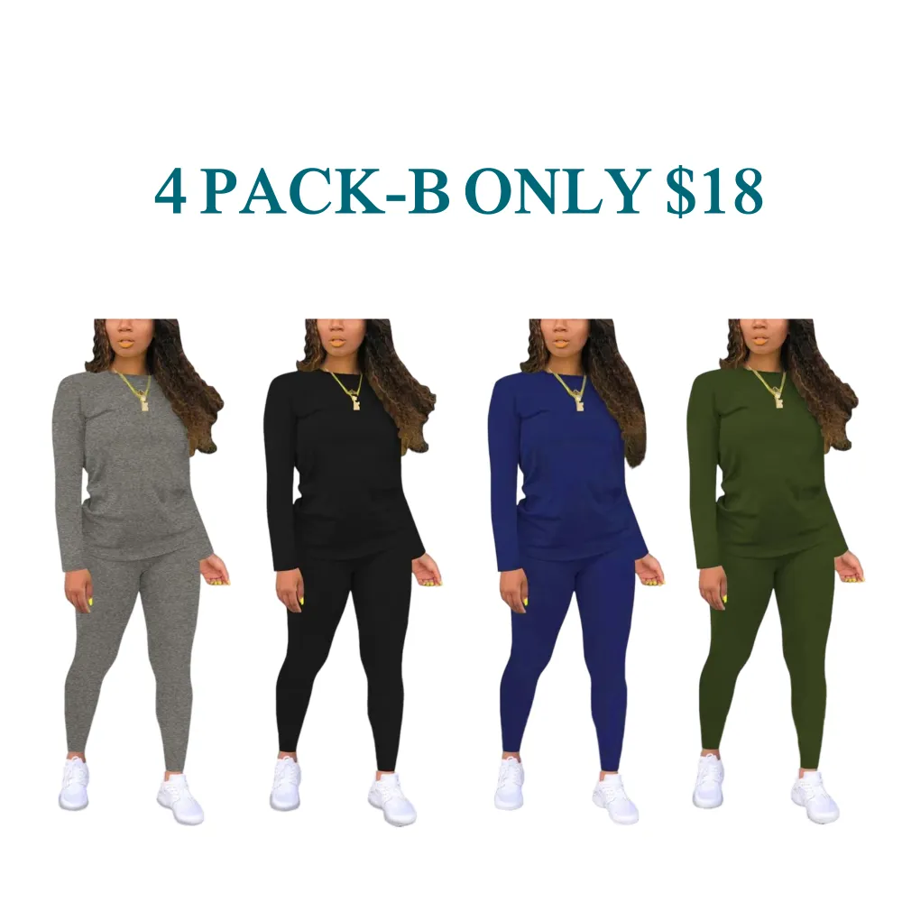 Women's Striped Print Long Sleeve Top & Pants Two-piece Set