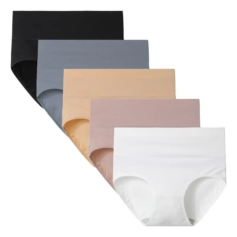 Women's High Waisted Cotton Panties 5-Pack