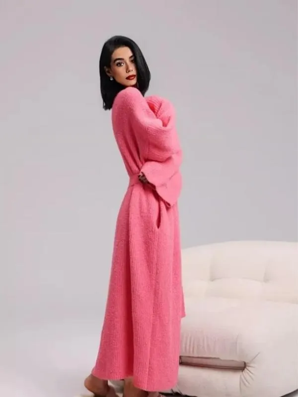 Women's Double-Sided Fleece Robe|Thickened Long Plush Loungewear