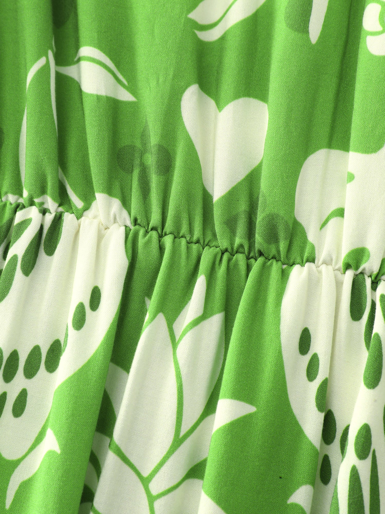 Breezy Tropical Print Waist Defining Maxi Dress