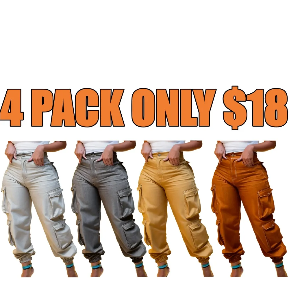 Women's Y2K High-Waist Cargo Denim Flap Pocket Pants