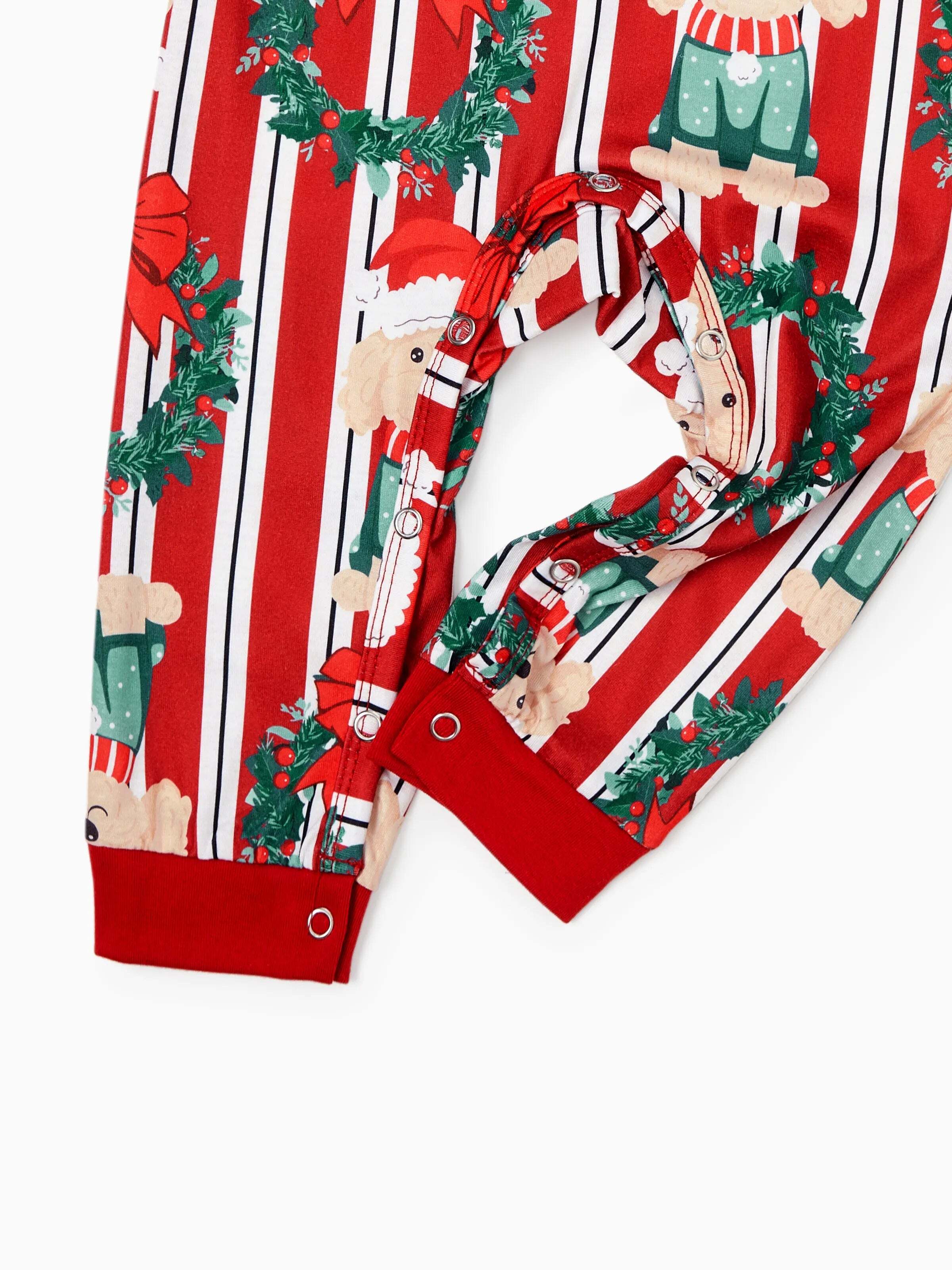 Christmas Matching Family Pajamas Set Christmas Doggy Print Red PJS Red