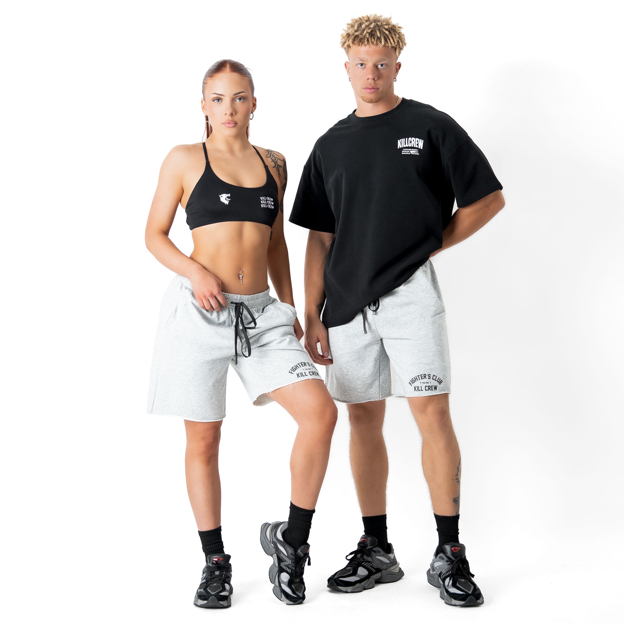 RELAXED CUT SHORTS FIGHTER'S CLUB - GREY