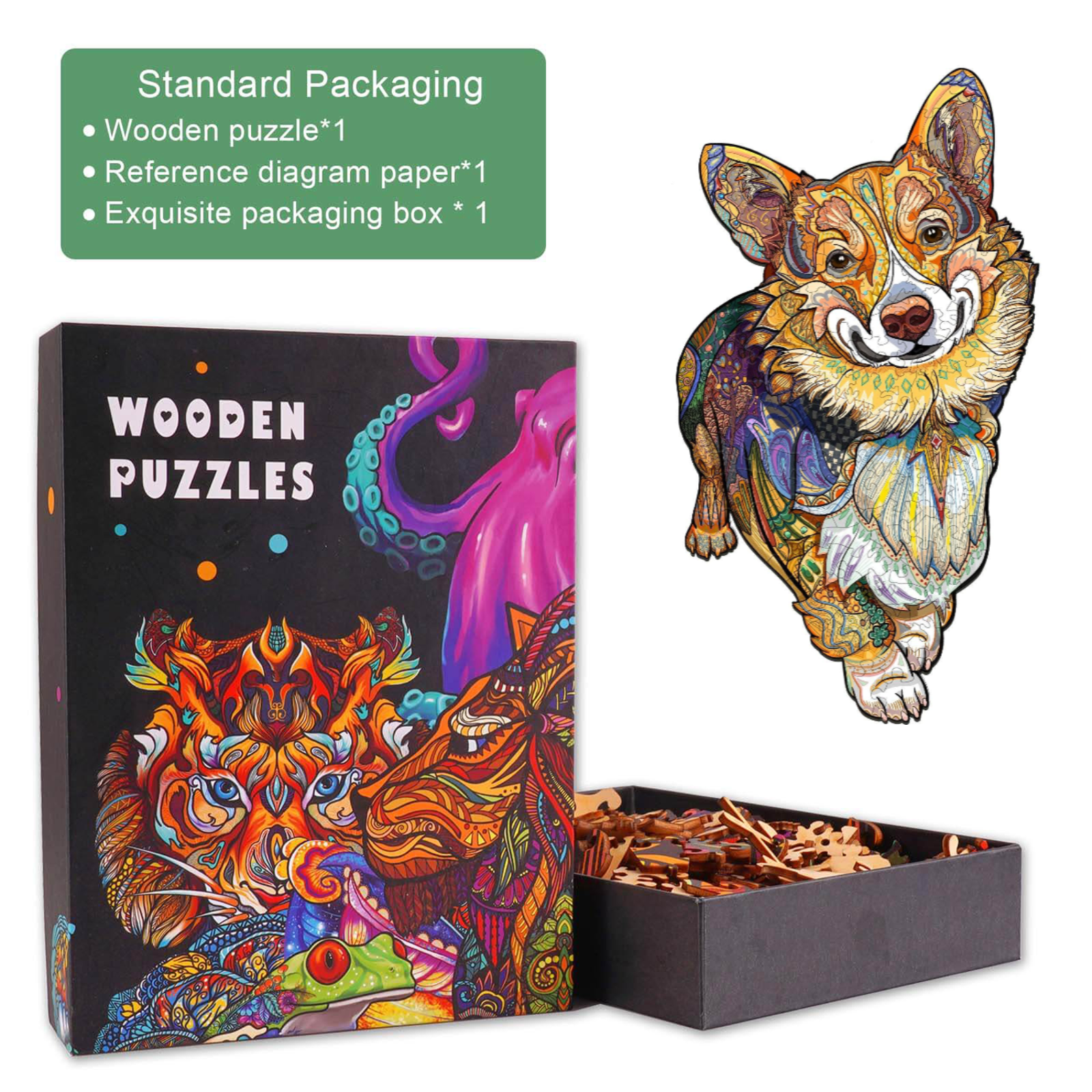 Clever Corgi Wooden Jigsaw Puzzle