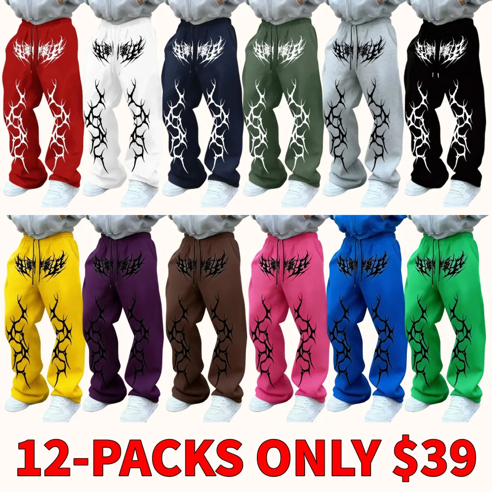 Men's streetwear style loose-fitting sweatpants