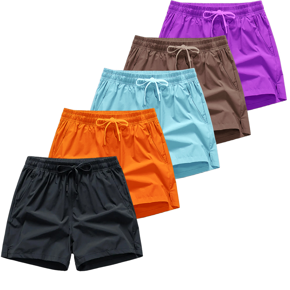 Men's Zipper Pocket Shorts, Regular Fit Casual Drawstring Waist Shorts for Daily Outdoor Wear