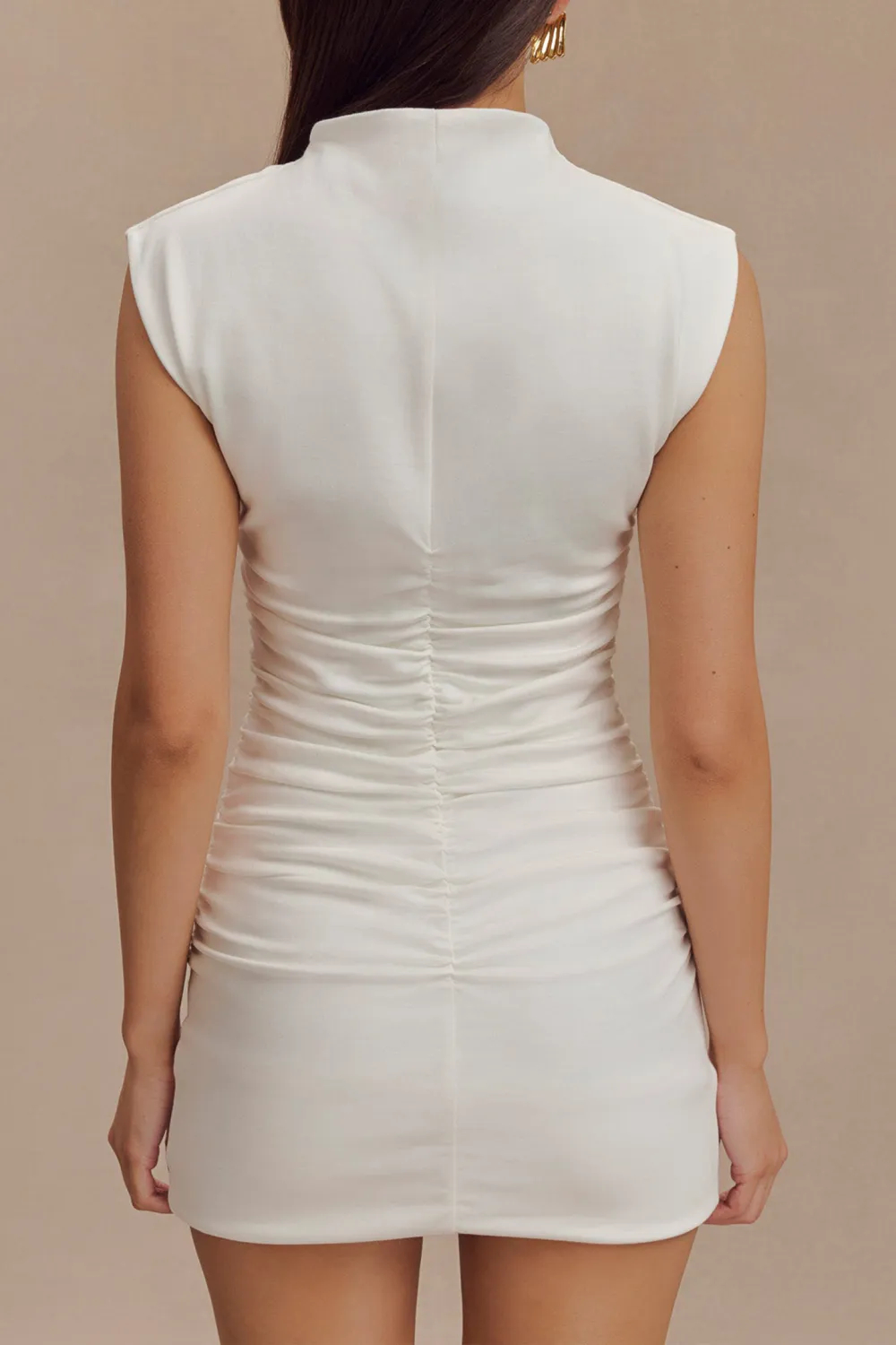 High Neck Sleeveless Mini Dress