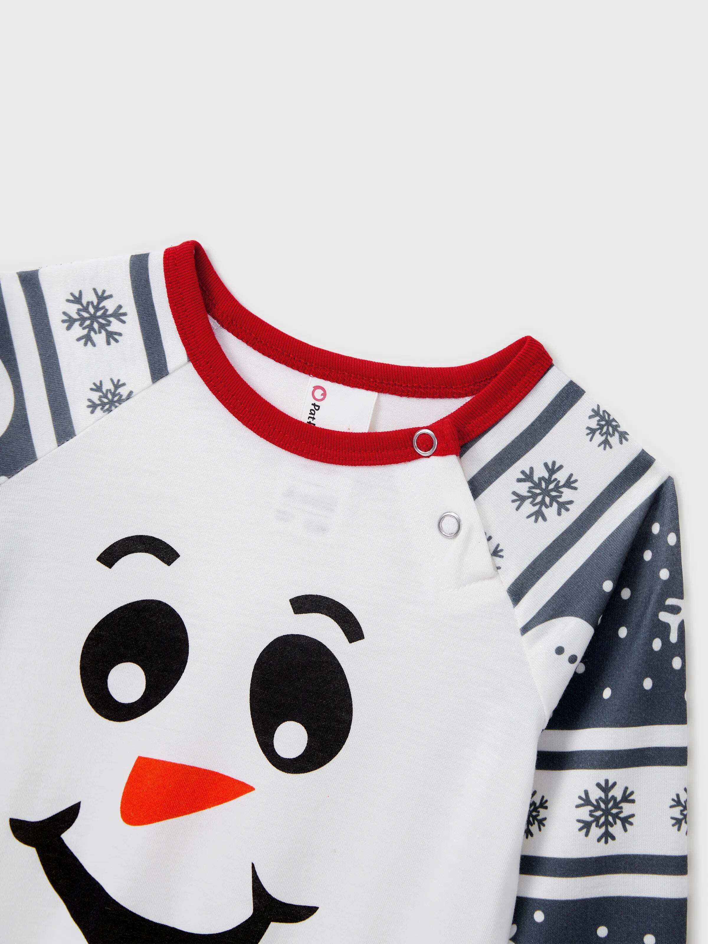 Matching Christmas Pajamas Family Snowman Pattern Long Sleeves PJs Sets Christmas Socks Dark Grey