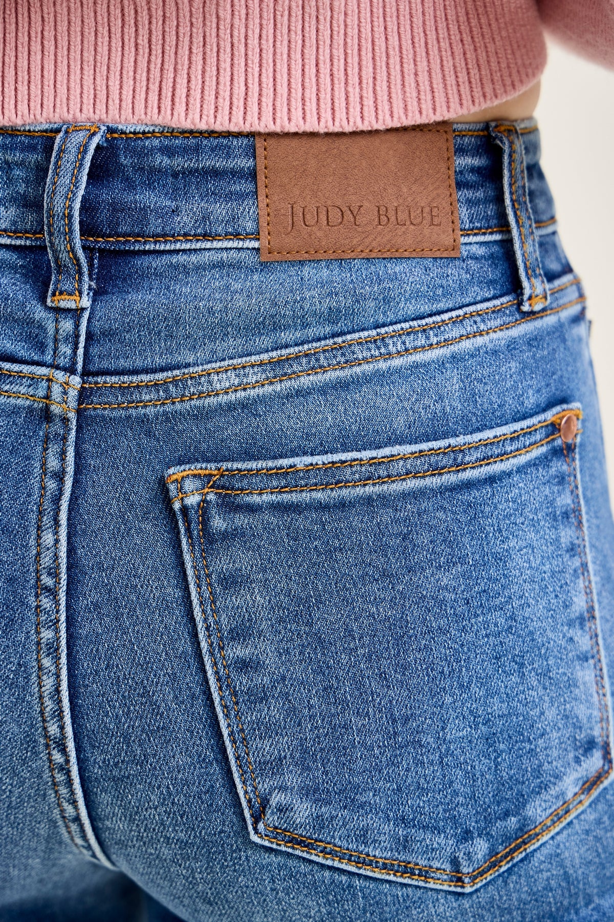 Sally High Rise Front Seam Detail & Cuffed Straight Fit Jeans