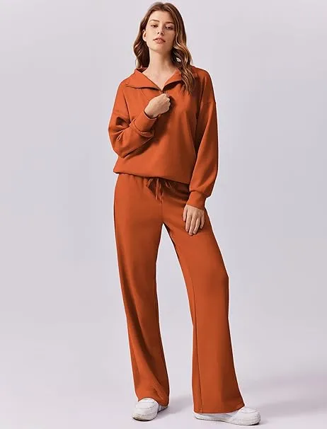 Women's 2-Piece Lounge Set – Half-Zip Pullover & Jogger Pants