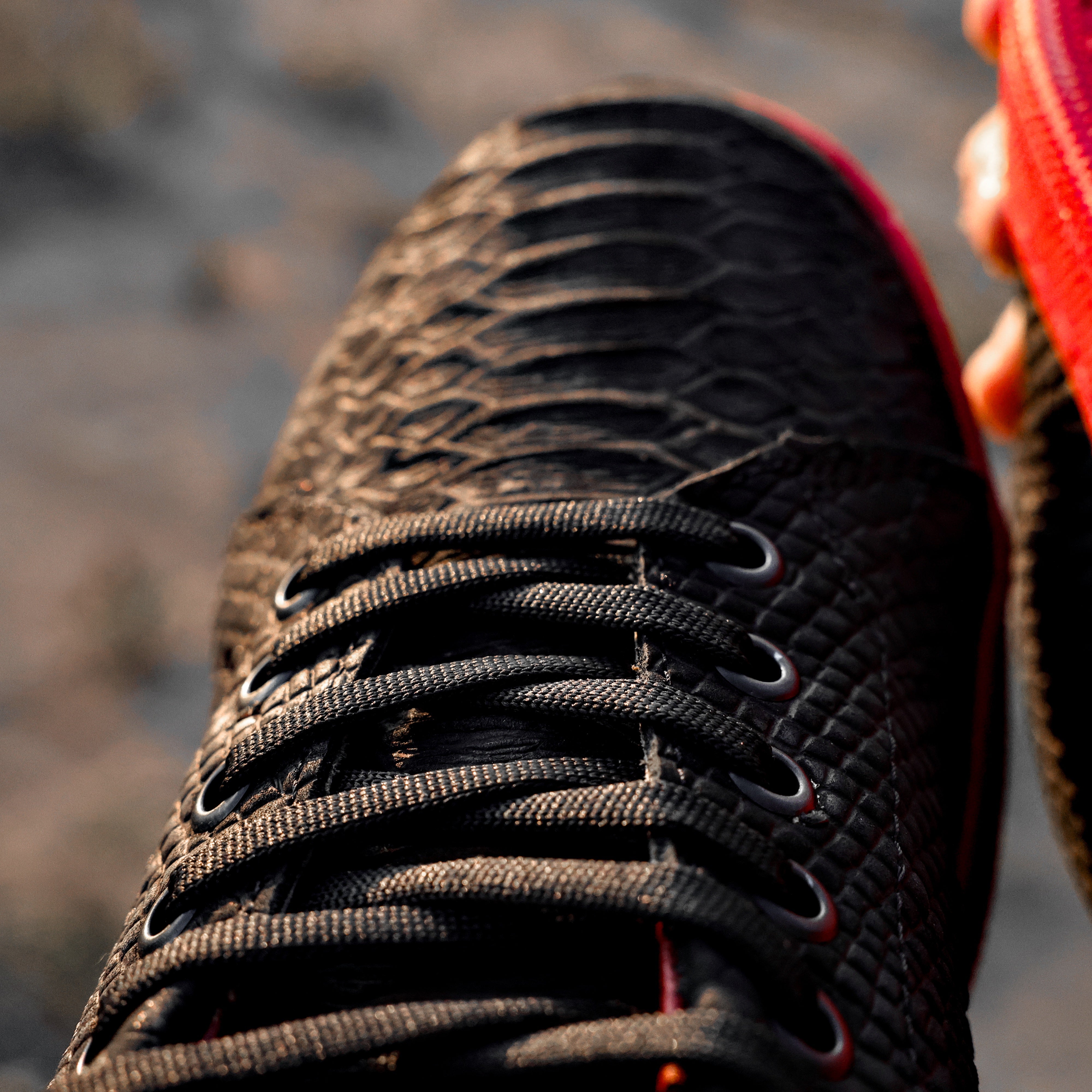 Matte Black Python Leather Shoes