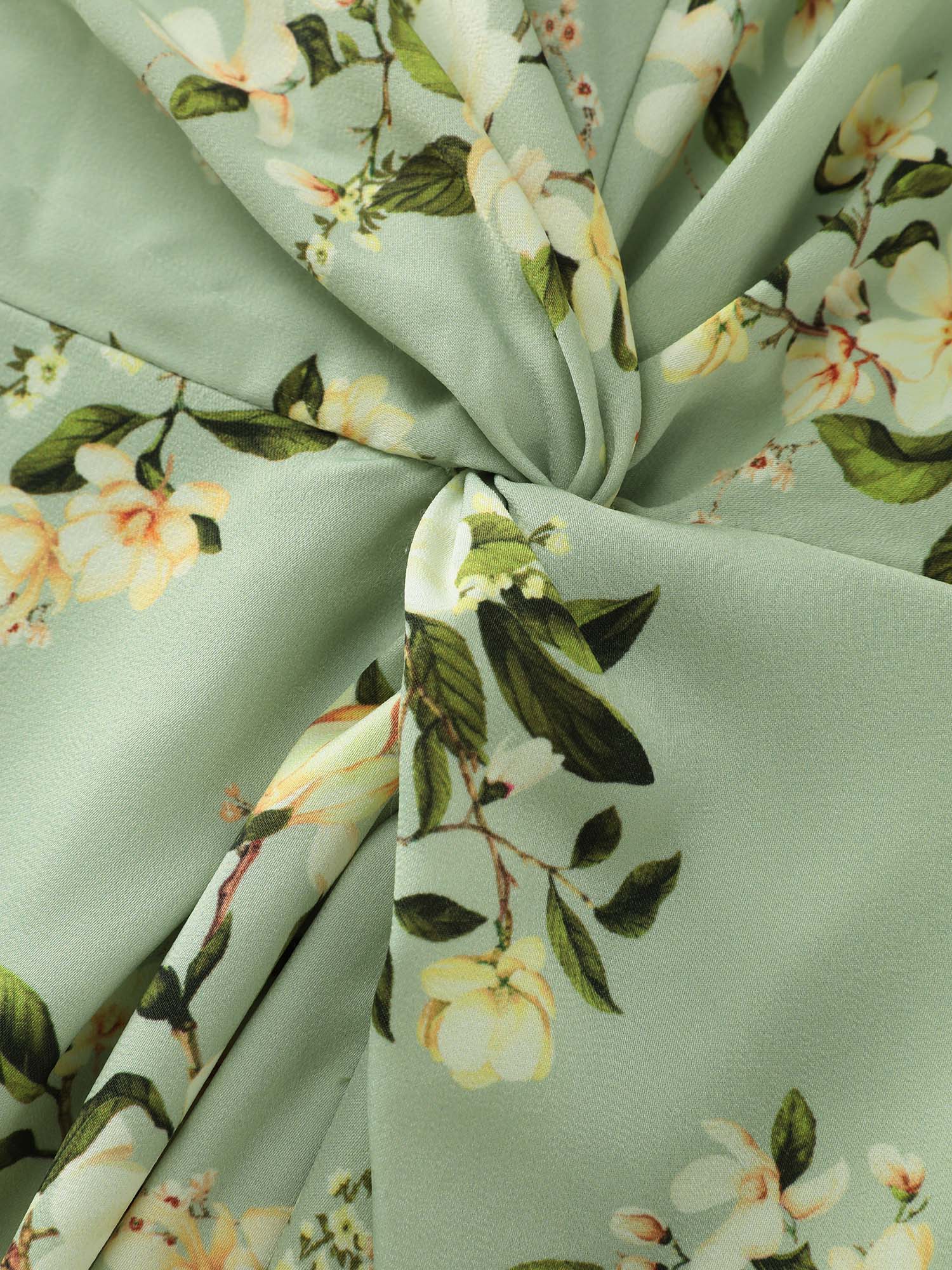 Elegant One-Shoulder Floral Knotted Maxi Dress