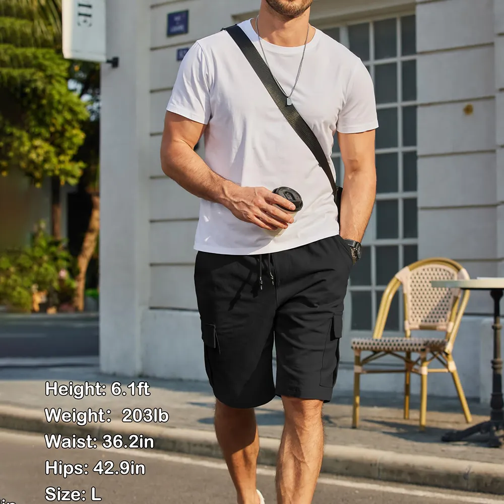 🔥8-PACK $24-Men's Pockets Drawstring Cargo Shorts