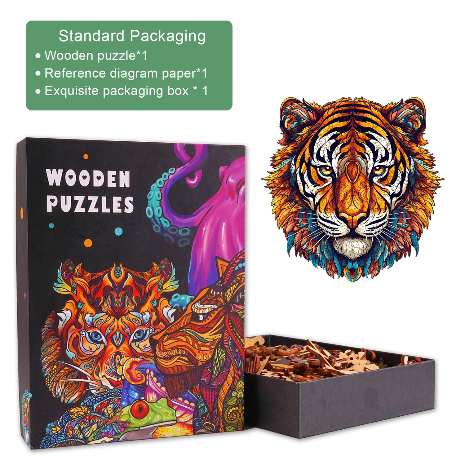Brave Tiger Wooden Jigsaw Puzzle