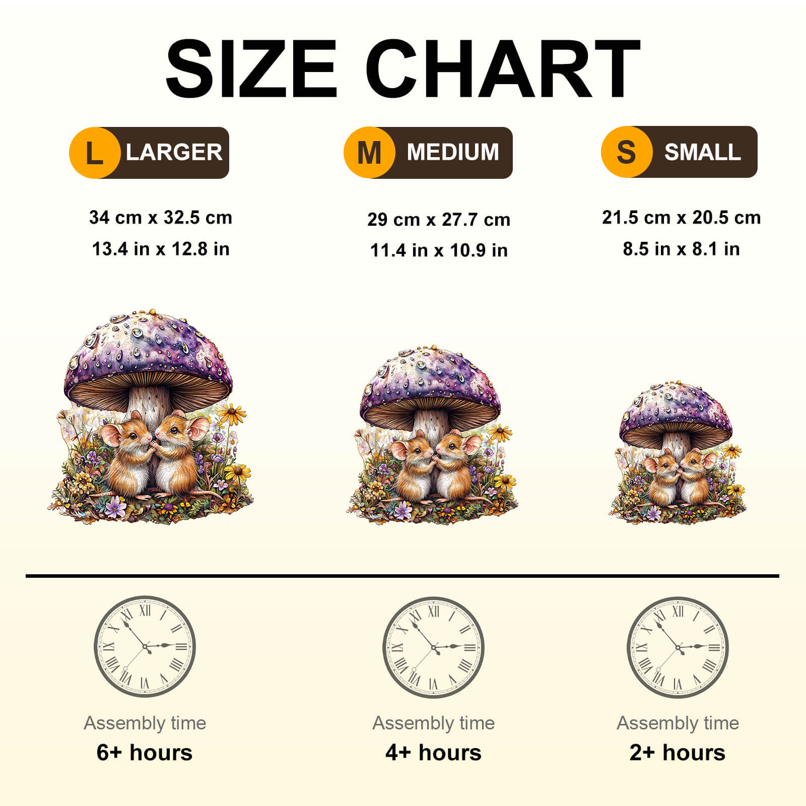 Mice and mushrooms Wooden Jigsaw Puzzle