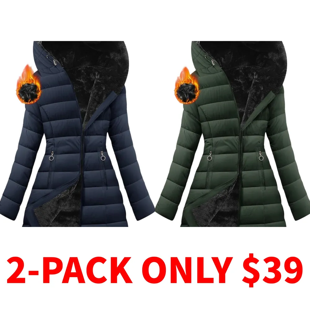 Women's winter windproof and warm slim-fit down jacket