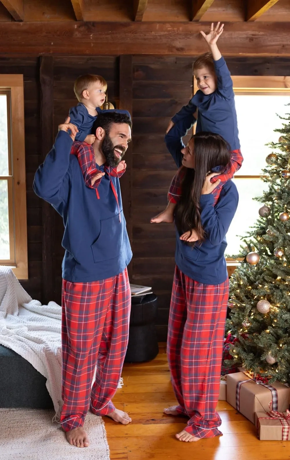 The Red And Blue Plaid Matching Family Sets