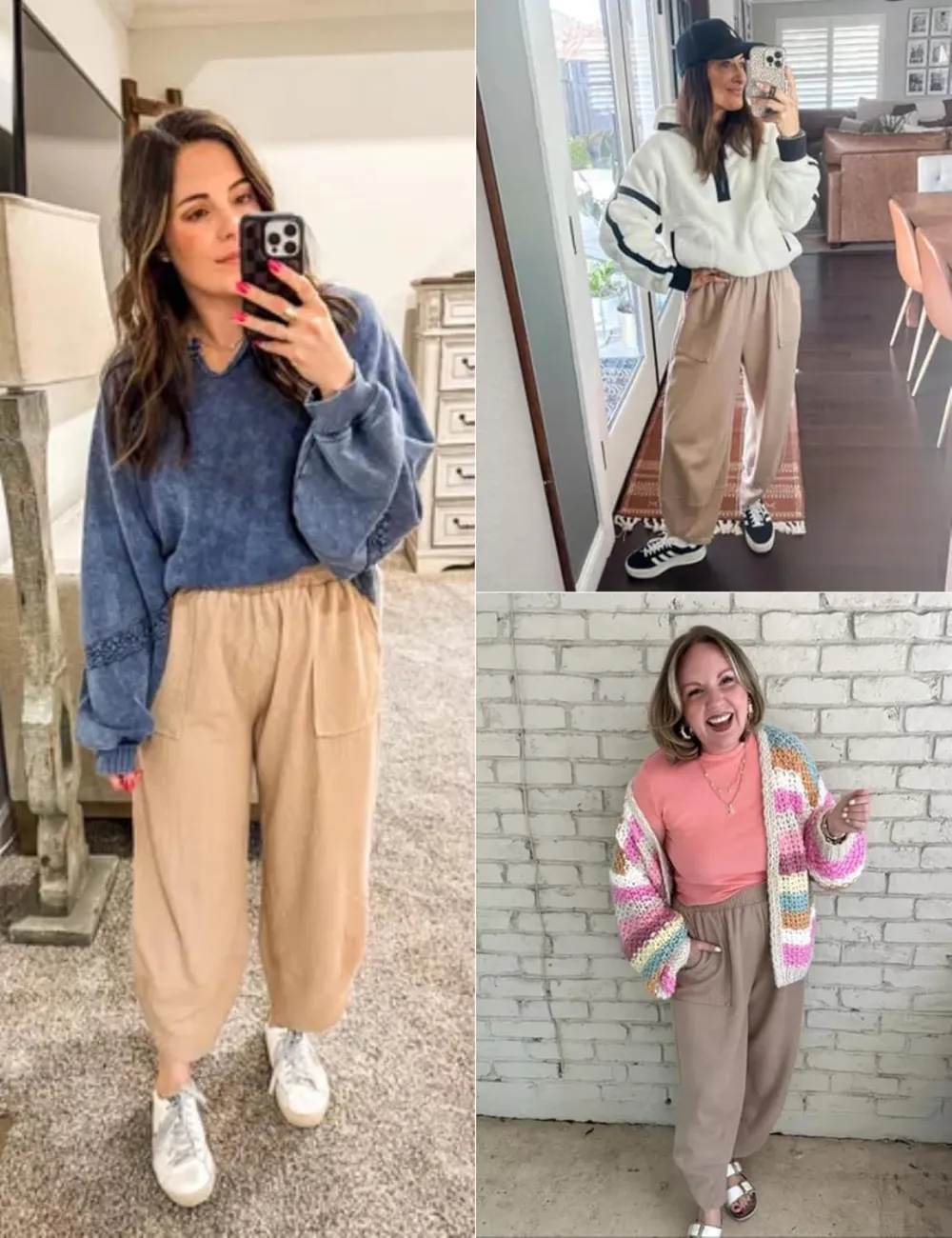 Women's Wide Leg Harem Pants Casual Palazzo Pants with Pockets High Waist Relaxed Fit