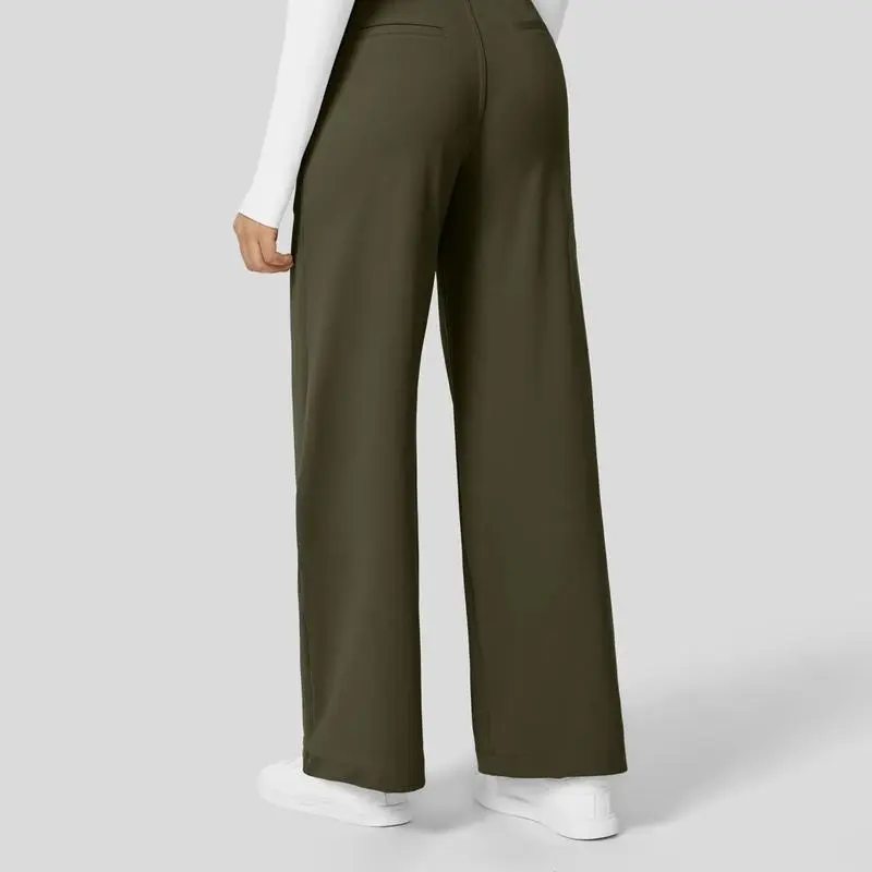 Halara Flex High Waisted Plicated Side Pocket Straight Leg Work Pants