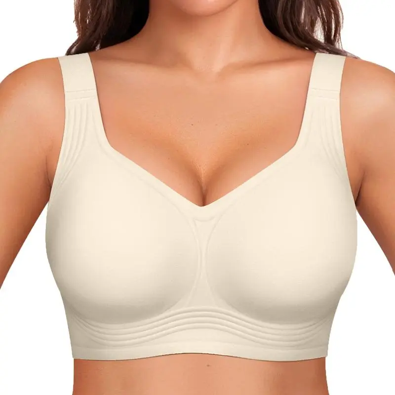 Women Wirefree Bras for Women Full Coverage No Underwire Everyday Bras Comfortable Wireless Padded Jelly Bras