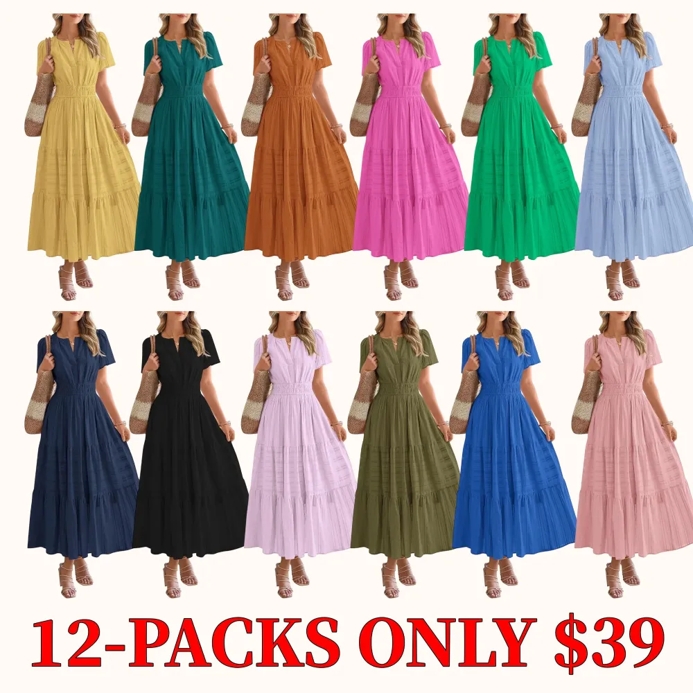 Women's 2026 Summer Casual Long Dress with Pockets