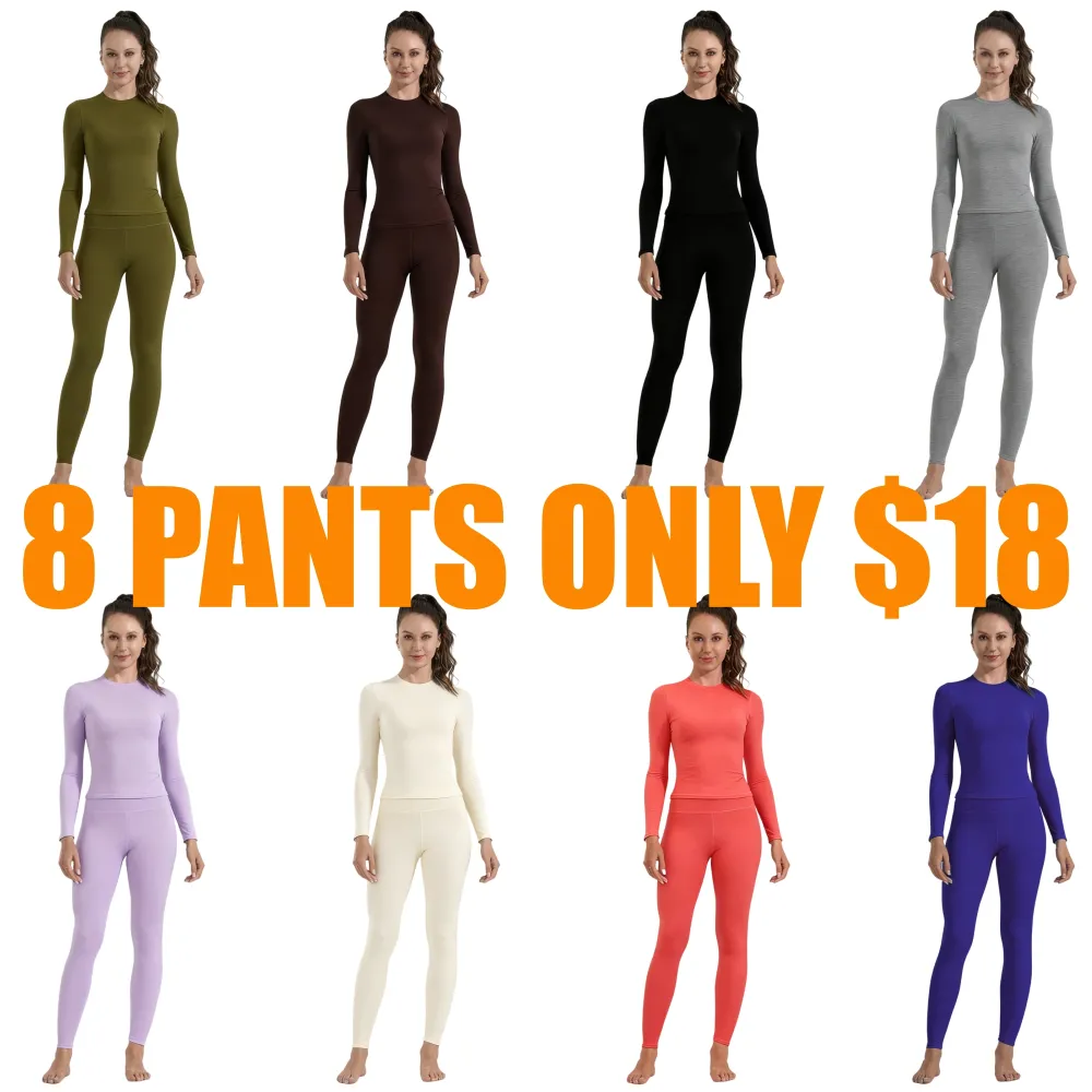 Women's Solid Long Sleeve Tee & High Waist Leggings Sportswear Set