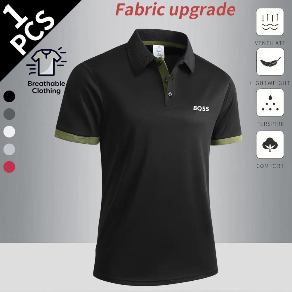 Summer new men's comfortable POLO shirts, classic button-down lapel tops