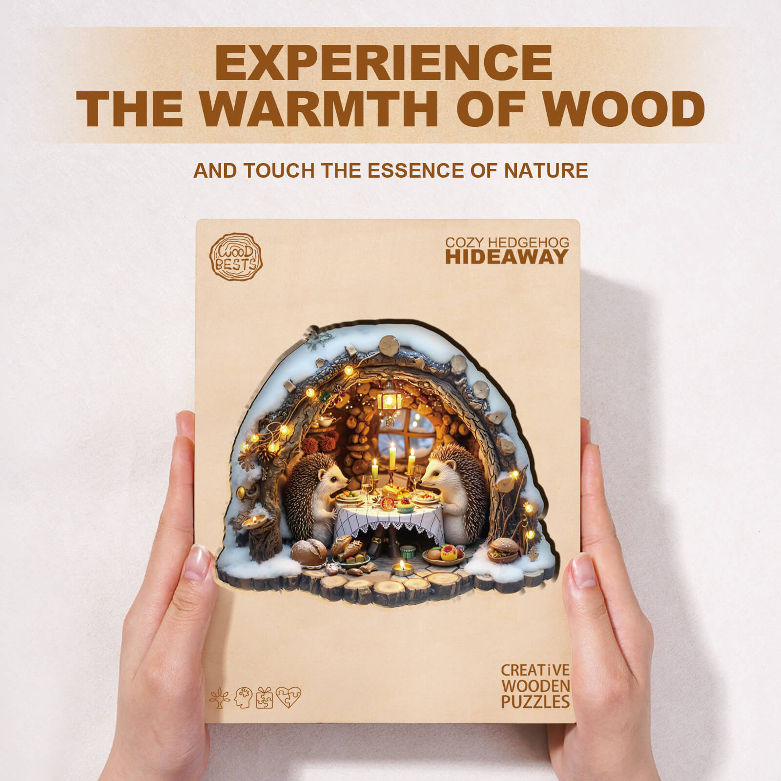 Cozy Hedgehog Hideaway Wooden Jigsaw Puzzle