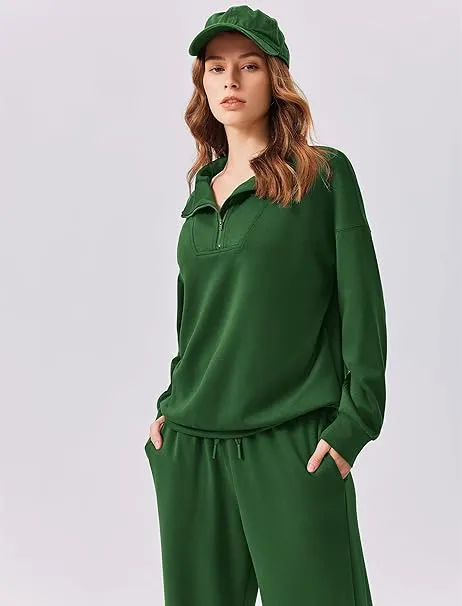 Women's 2-Piece Lounge Set – Half-Zip Pullover & Jogger Pants