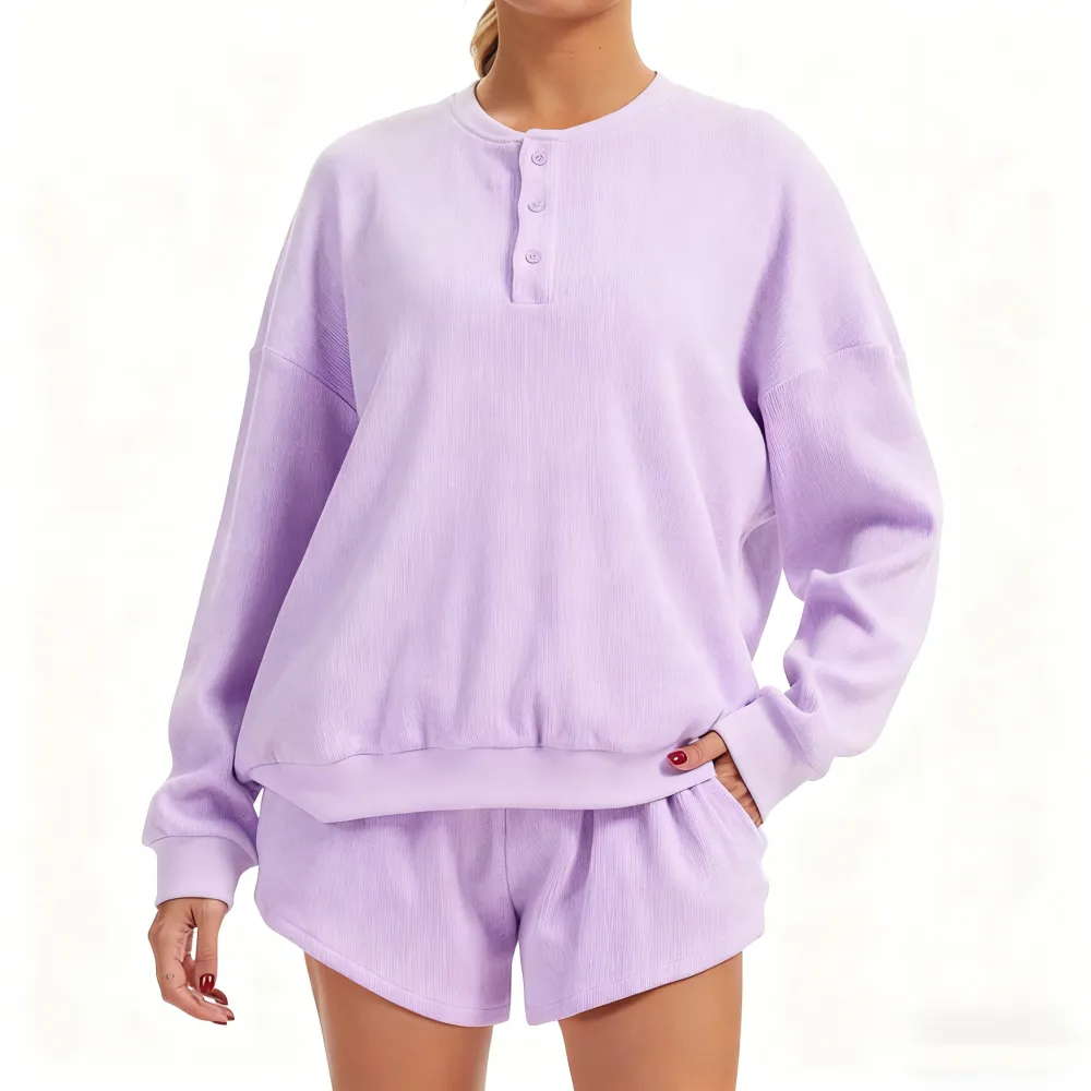 Women's Oversized Waffle Knit Lounge Set