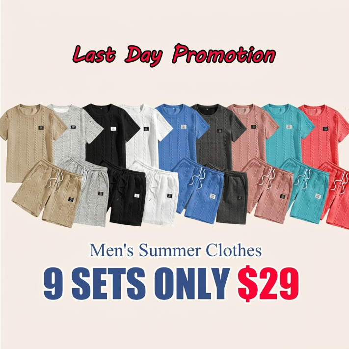 ⭐Men’s Casual T-Shirt & Drawstring Shorts Set (Regular Fit)
