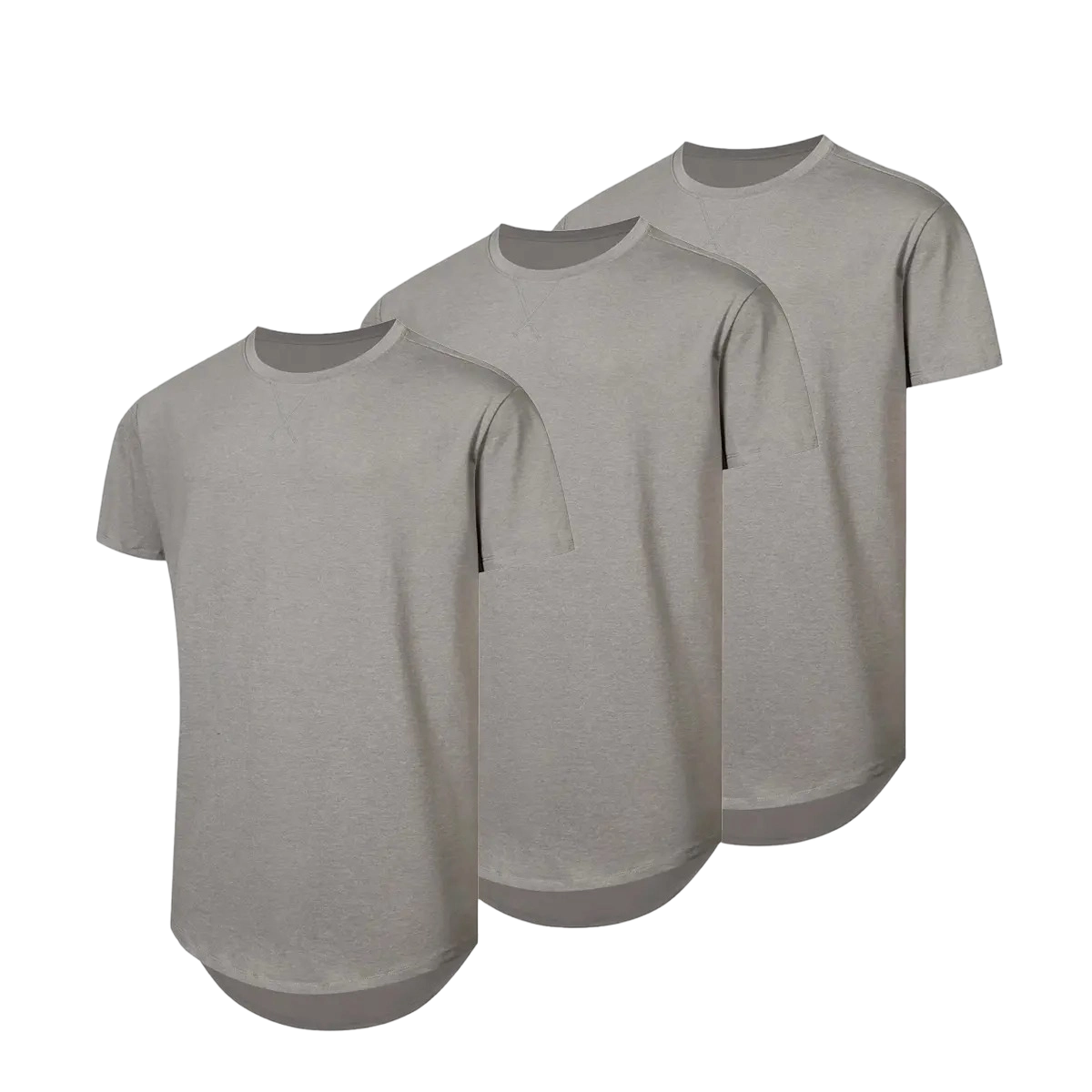 Mens 3 Pack Cotton Hipster Hip Hop Longline Crewneck T-Shirt,Menswear Casual Tshirt Tops