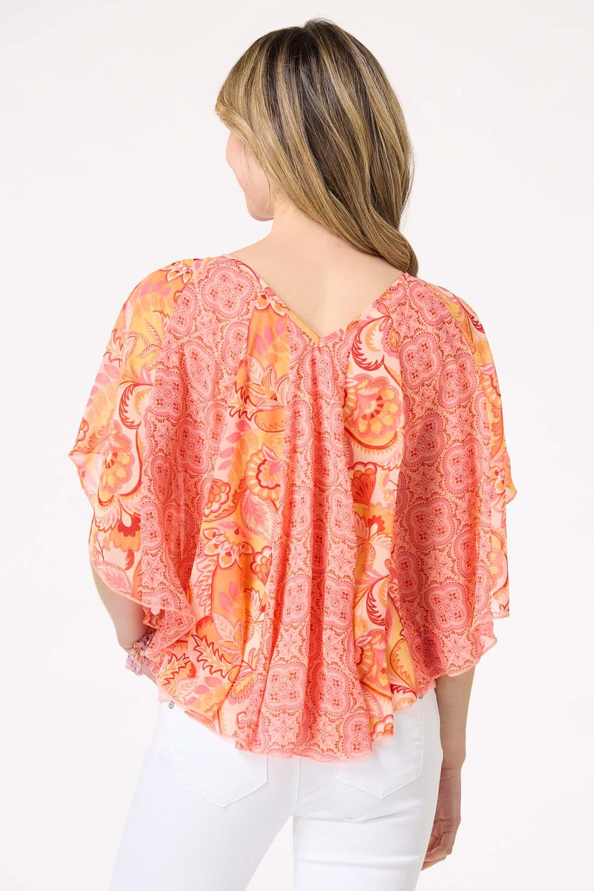 Peach Floral Capelet
