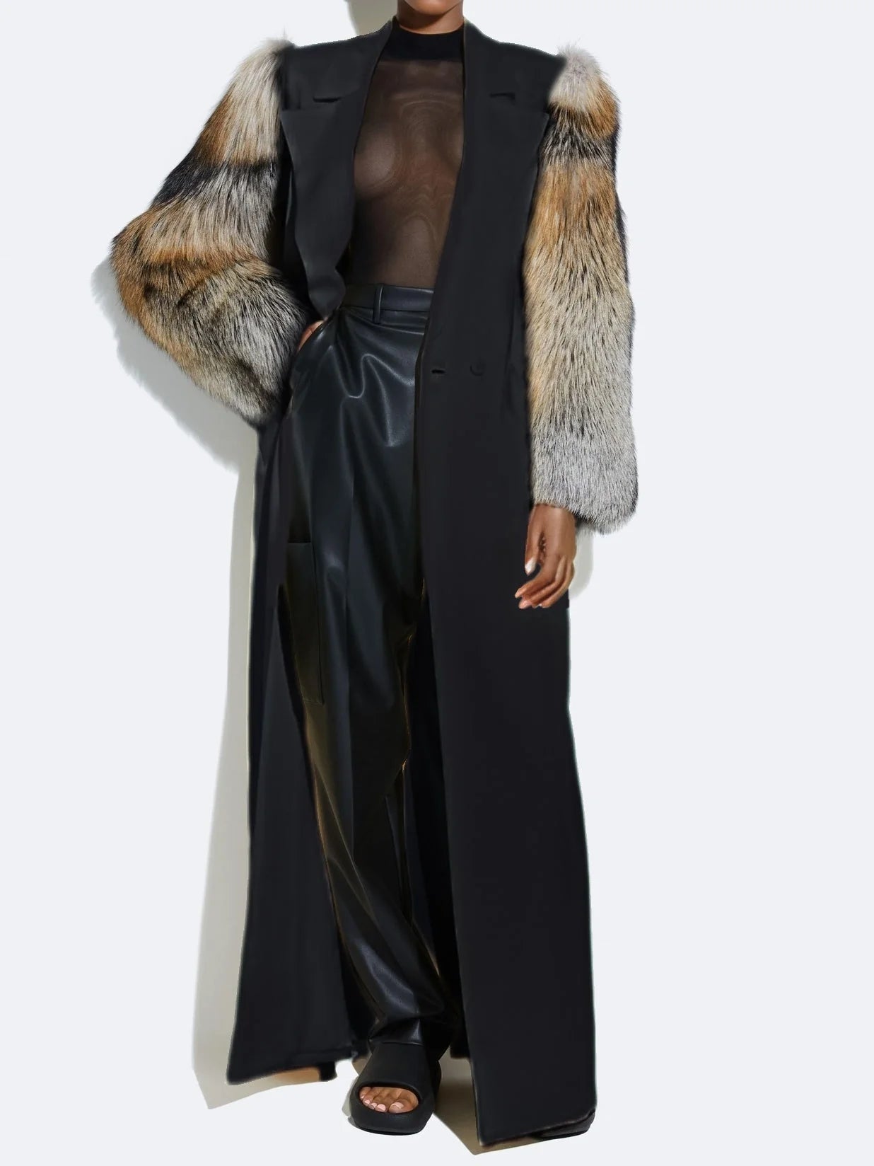 Eco-friendly Fur Stitching Coat（✔️Free shipping）