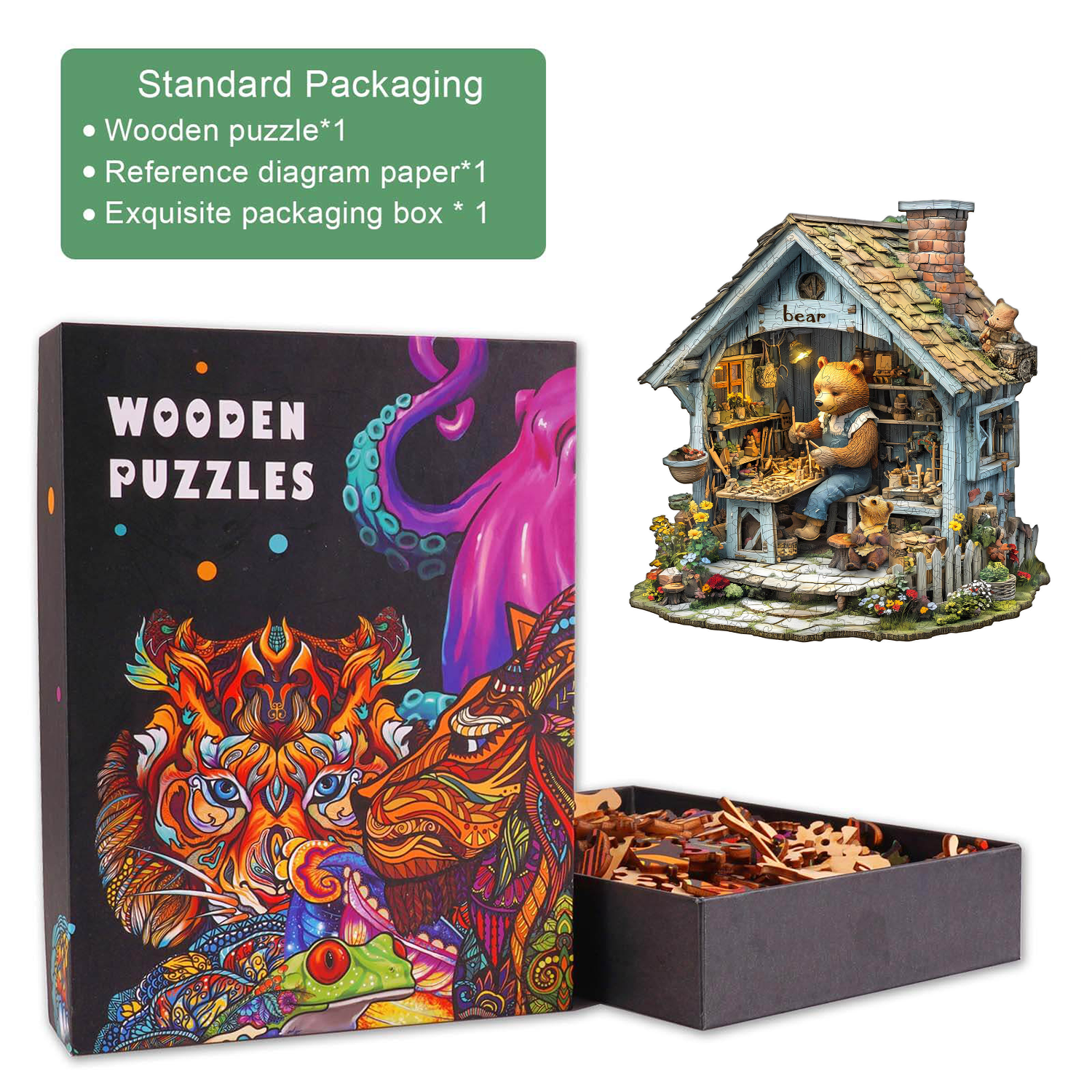 Bear Repair House Wooden Jigsaw Puzzle