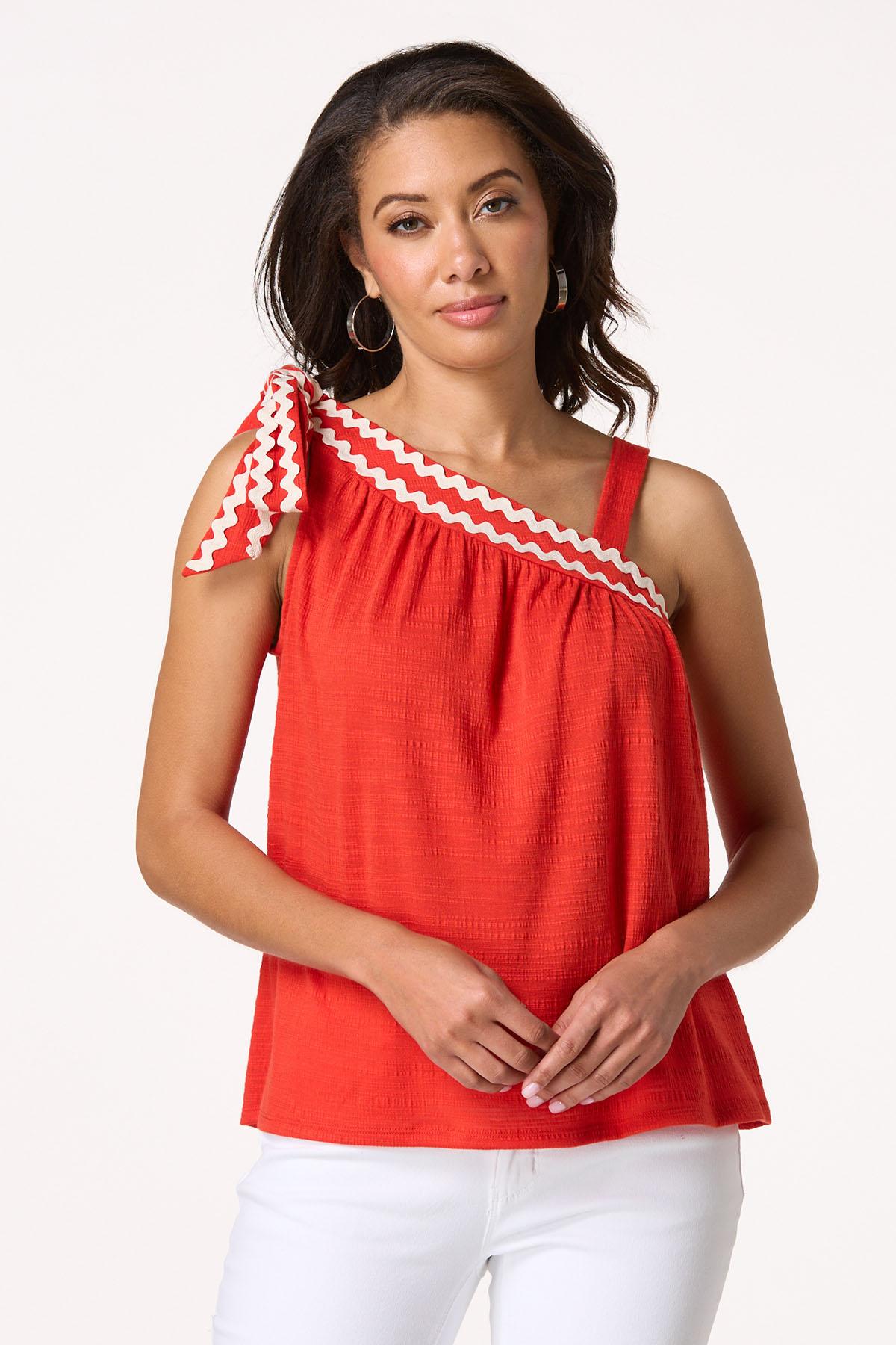 Tie One Shoulder Ric Rac Top