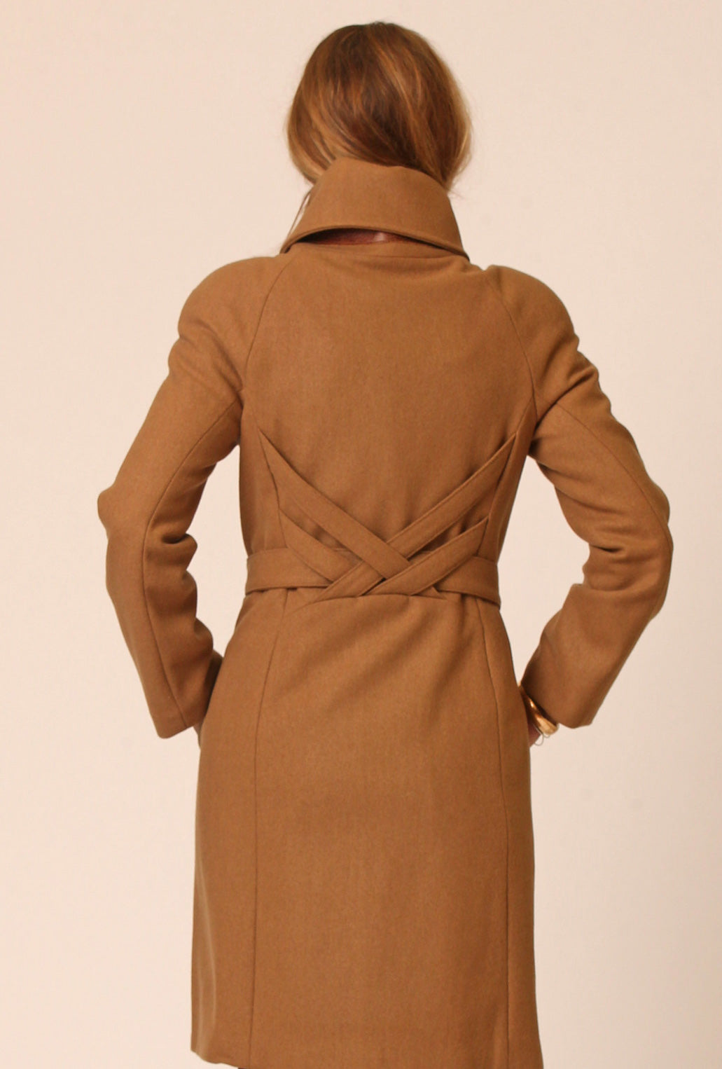 CAMEL CROSSBAR RAGLAN COAT