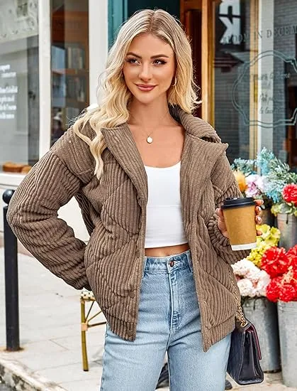 Women's Bomber Jacket With Zip Up Long Sleeve Coat