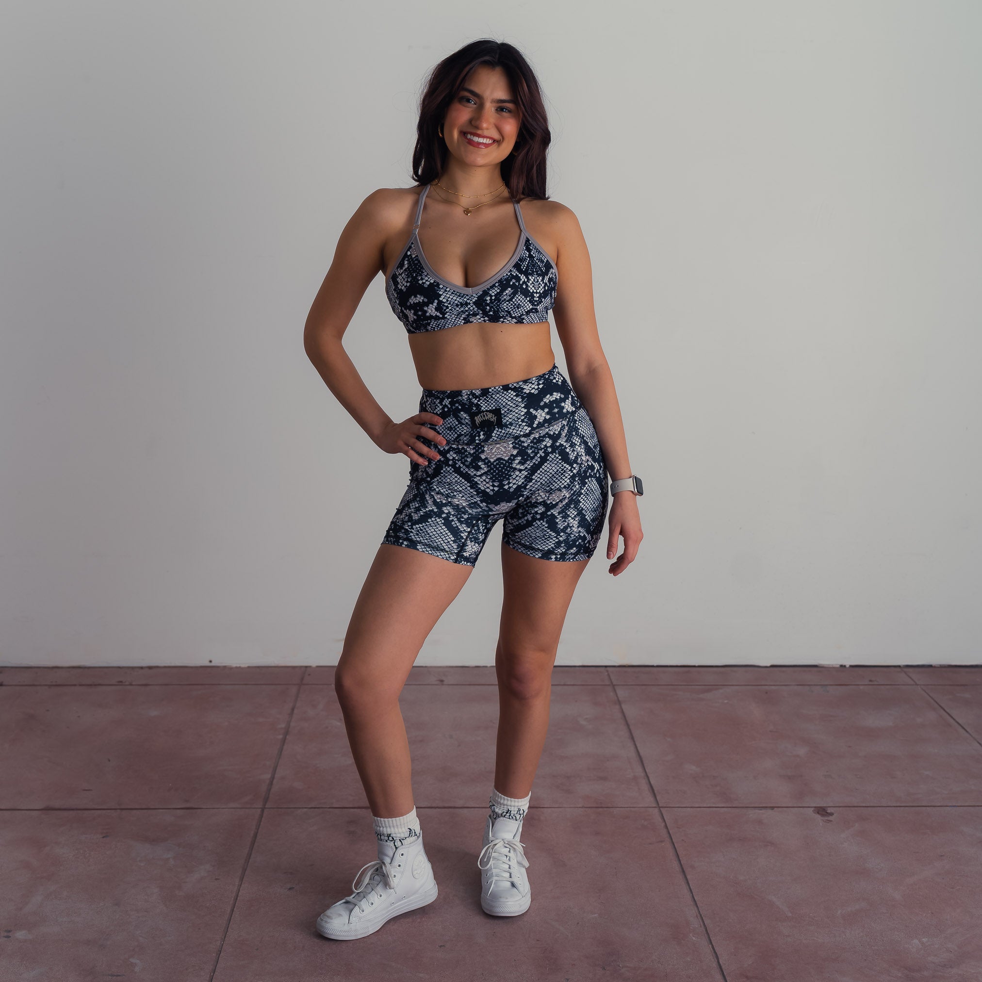 SCRUNCH BIKER SHORTS - PYTHON