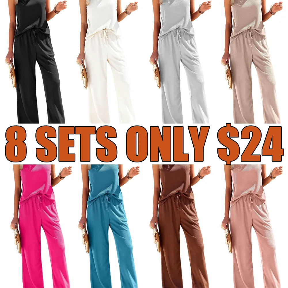 Women's 2-Piece Waffle Lounge Set