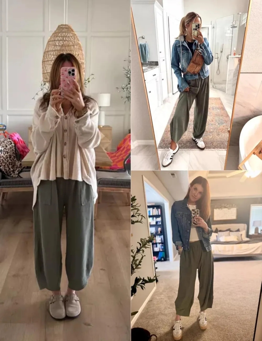 Women's Wide Leg Harem Pants Casual Palazzo Pants with Pockets High Waist Relaxed Fit