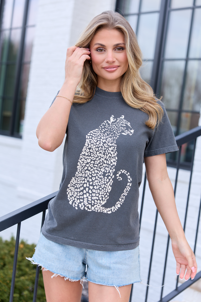 Leopard Dark Grey Graphic Tee