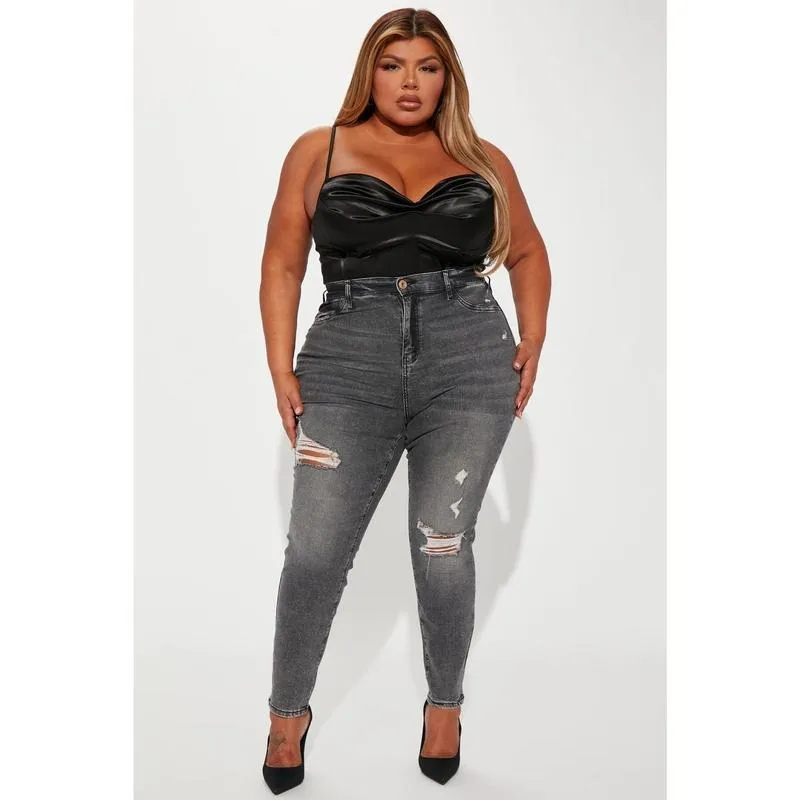 High Stretch Skinny Jeans - Black Wash