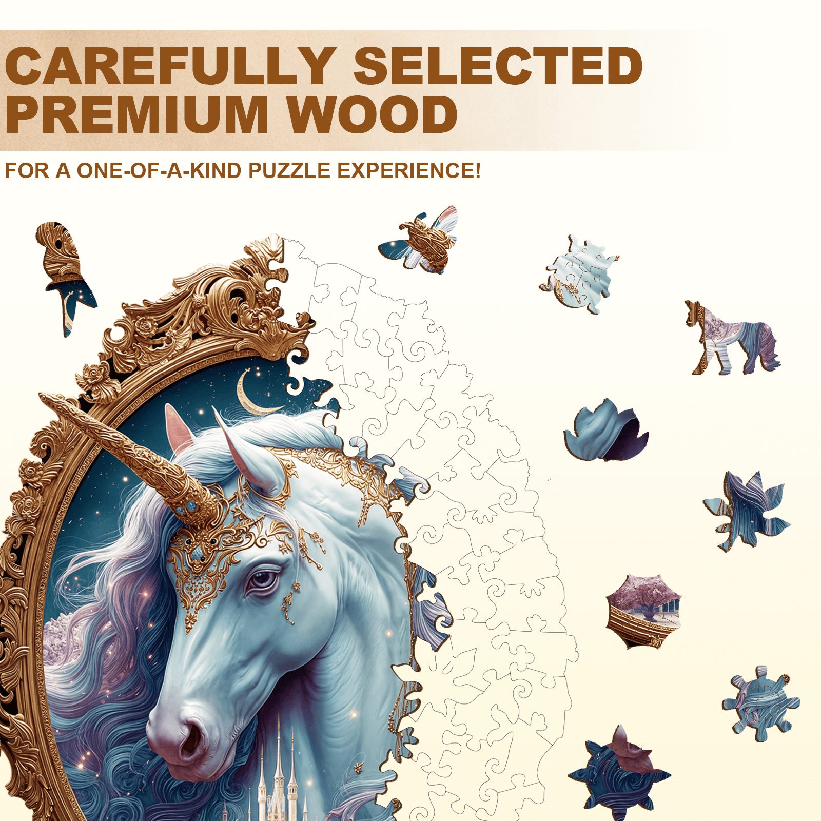 Unicorn Mirror Wooden Jigsaw Puzzle