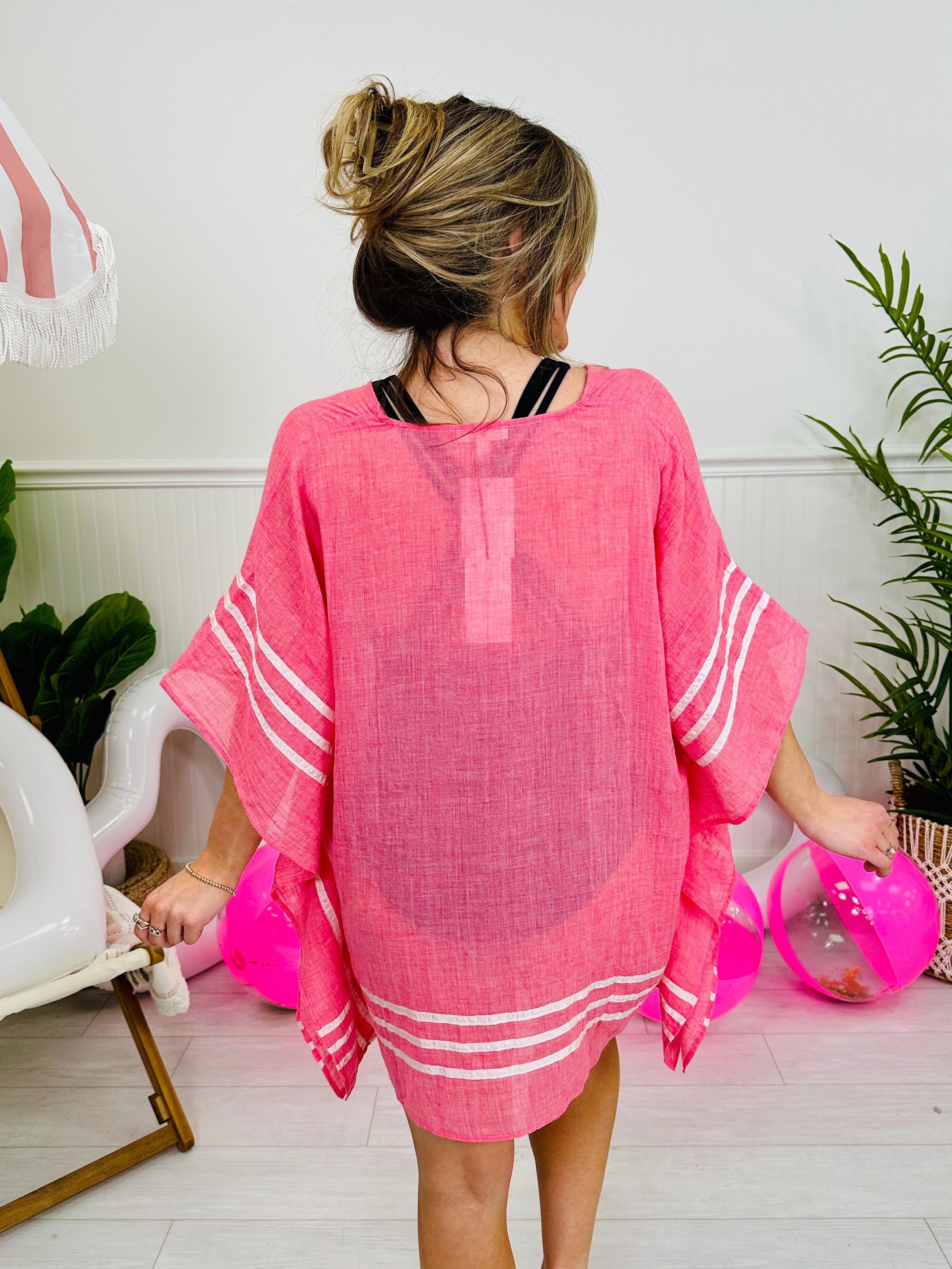 Tropical Ease Swim Cover Up In Raspberry