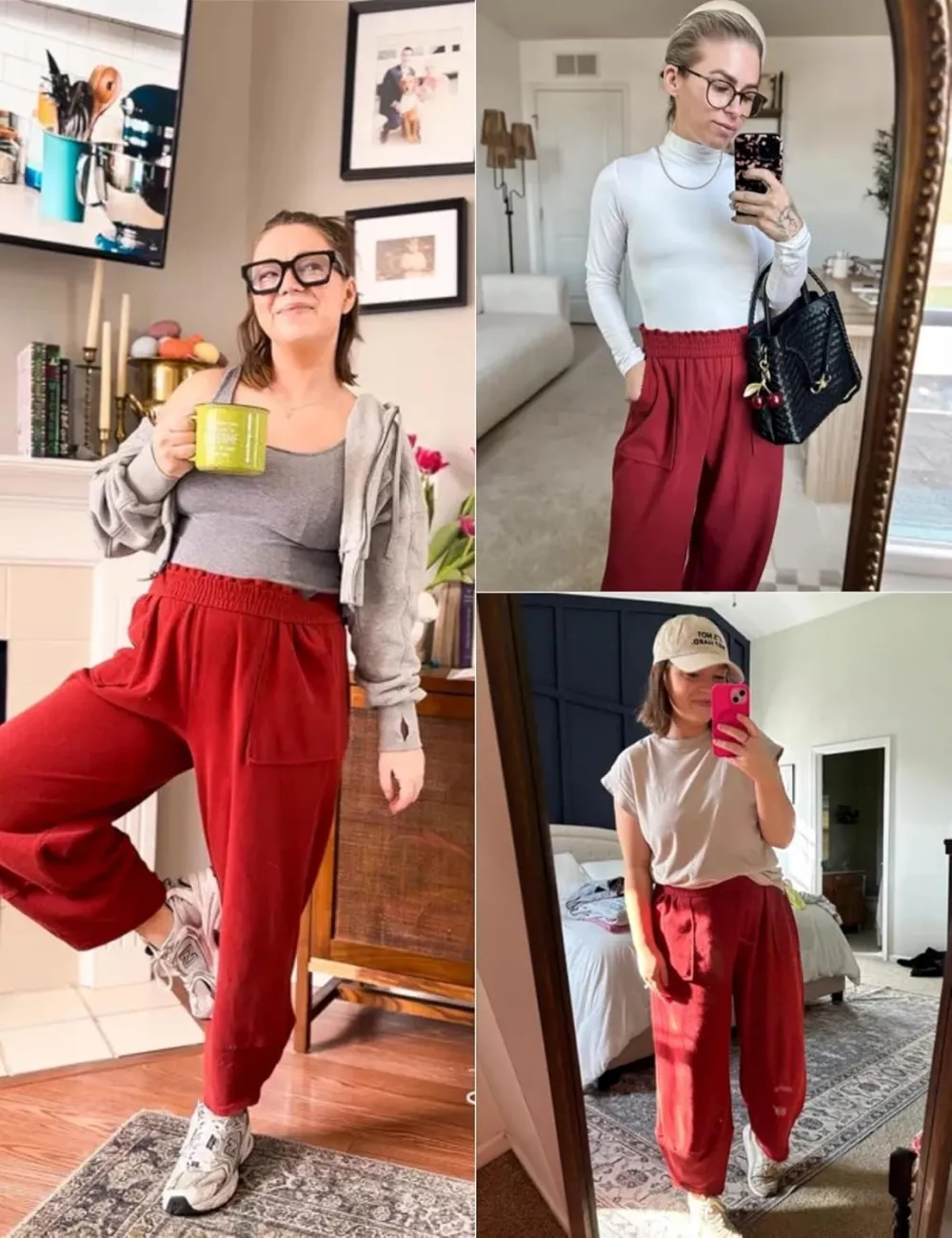 Women's Wide Leg Harem Pants Casual Palazzo Pants with Pockets High Waist Relaxed Fit