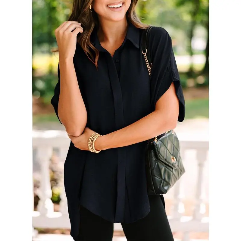 Women's Casual V Neck Button Down Shirts  (Just $3 Each!)