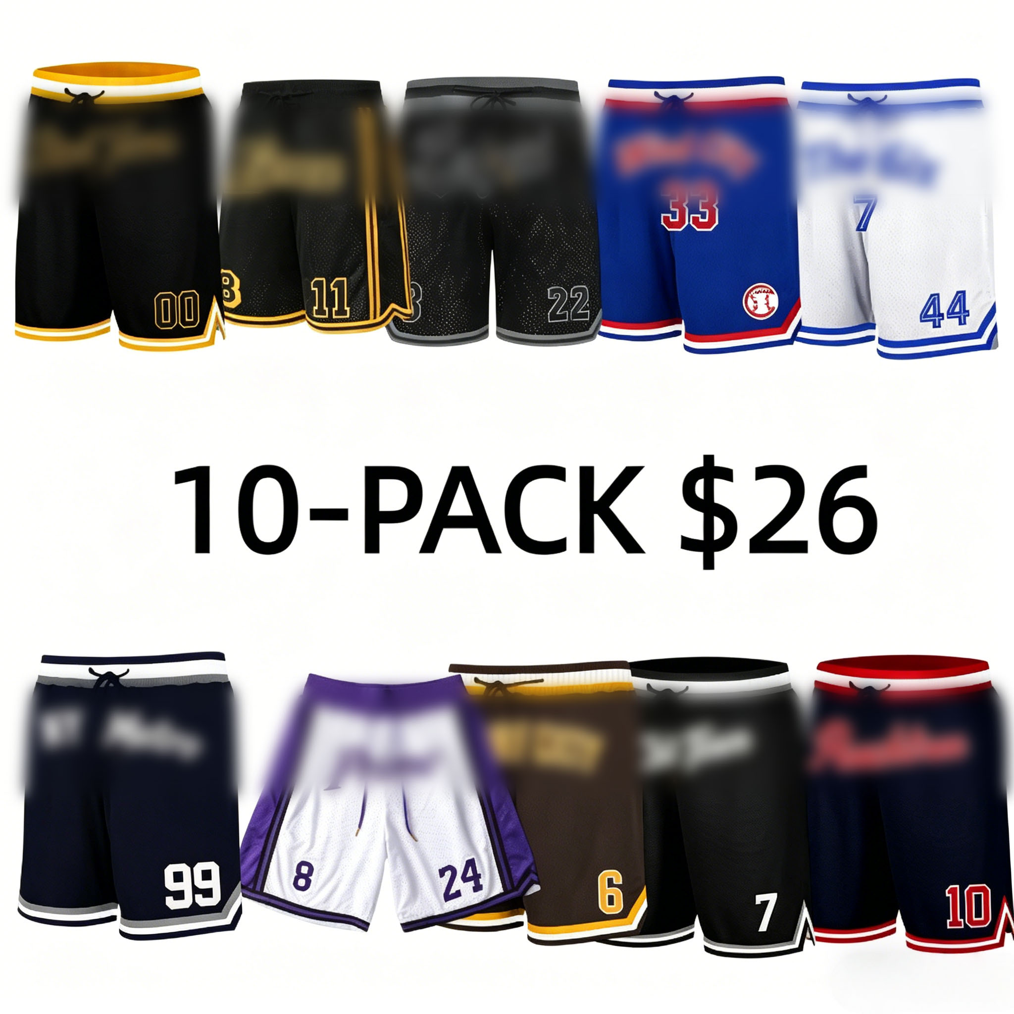 Men's Regular Fit Letter & Number Print Drawstring Waist Jersey Basketball Shorts